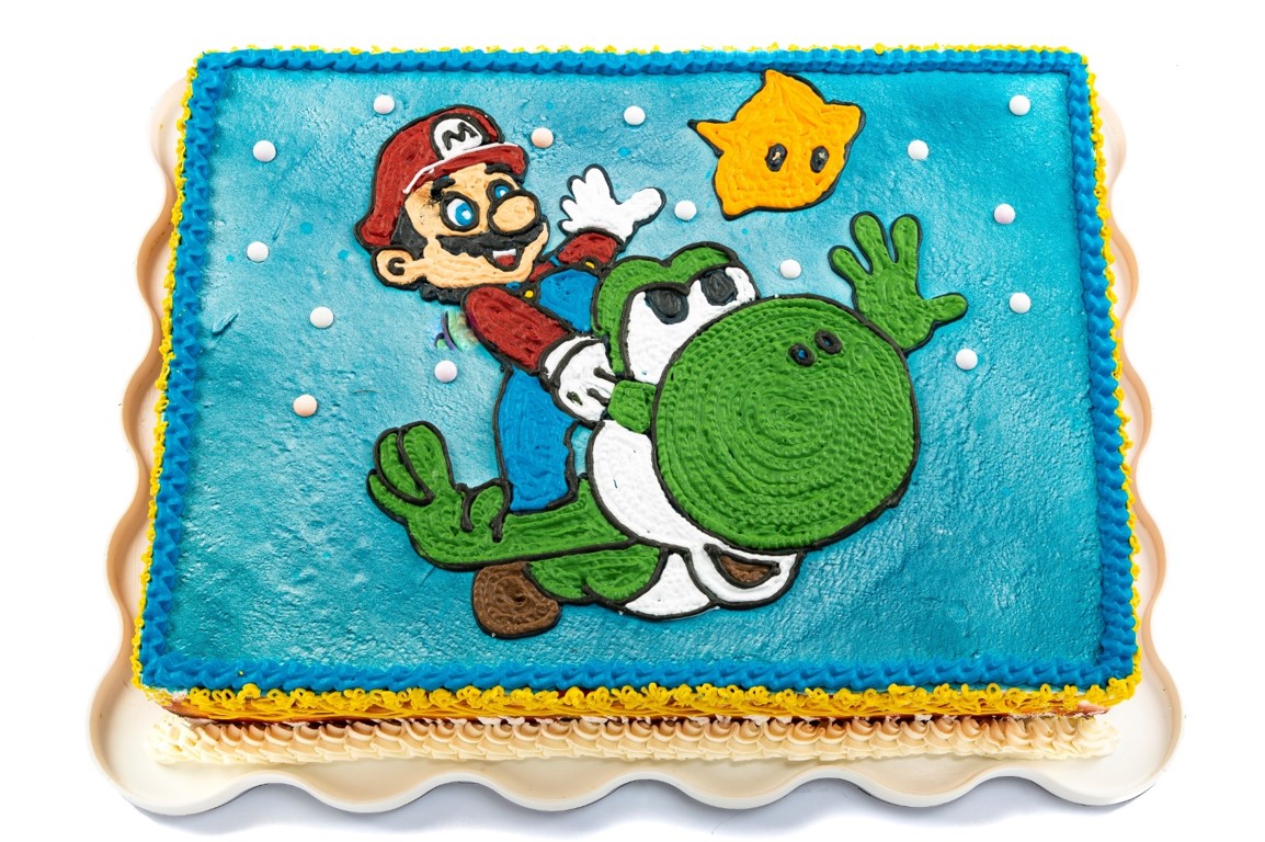 Pastel de Super Mario Bros y Yoshi