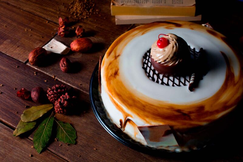 Pastel aroma de cafe Lecaroz