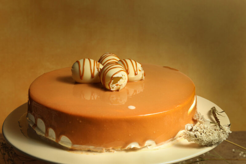 Pastel de cajeta con cobertura lecaroz