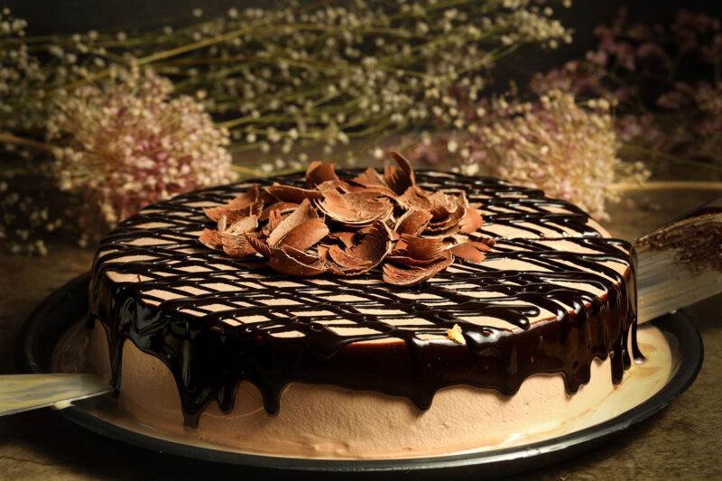 Pastel de chocolate con ganache Lecaroz